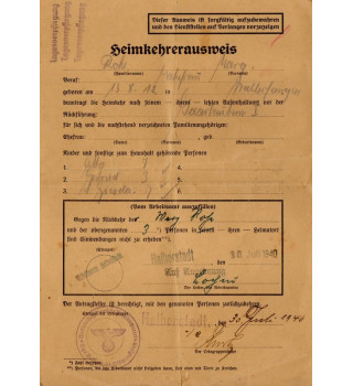 *Carte d'identité de rapatrié*
