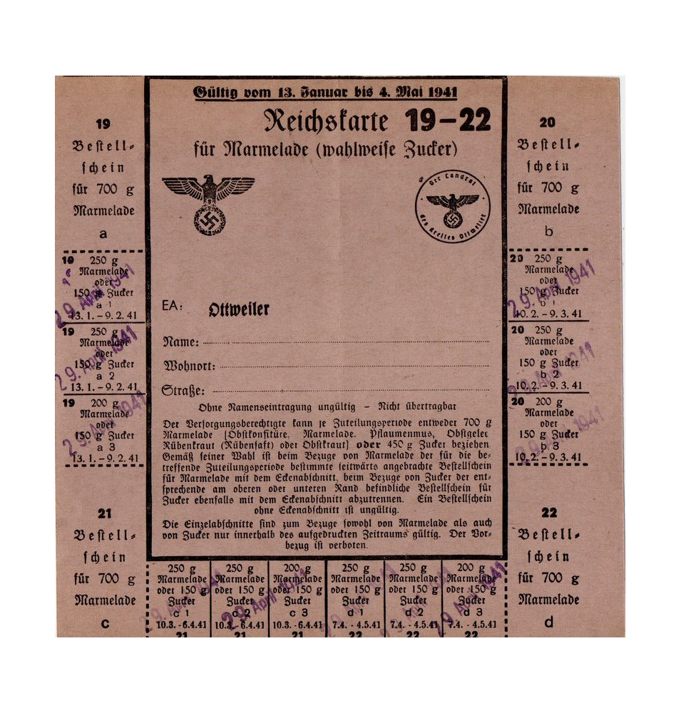 *Reichskarte - Marmelade*