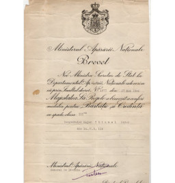 *Brevet - Médaille roumaine*