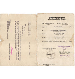 *Certificat de bonne conduite & médaille 1/10/38*