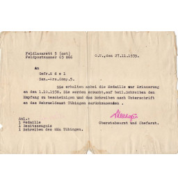 *Certificat de bonne conduite & médaille 1/10/38*