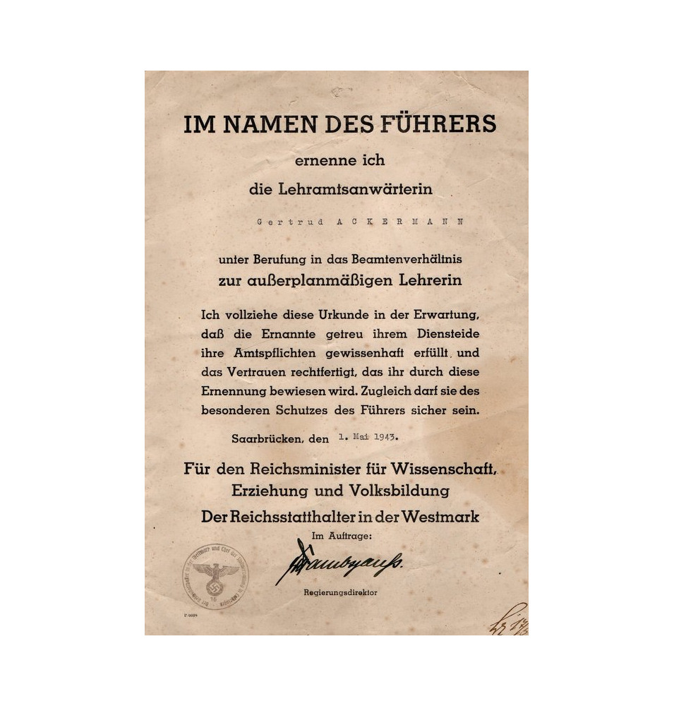 *Nomination - Enseignante *