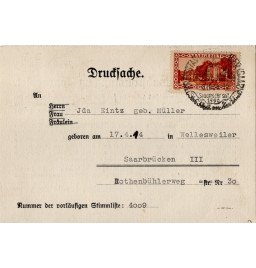 *Carte de votation sarroise*