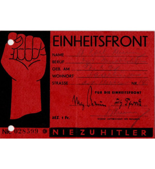 *Carte de membre parti communiste*