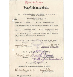 *Certificat d'engagement Wehrmacht*