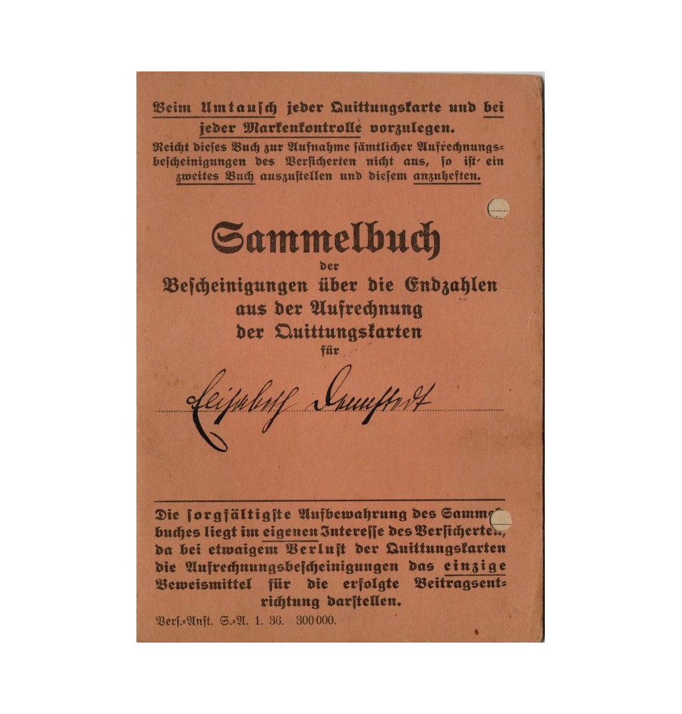 *Sammelbuch der Bescheinigungen*