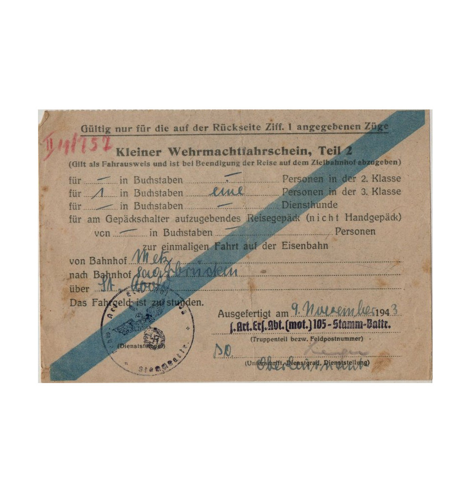 * Wehrmachtfahrschein*
