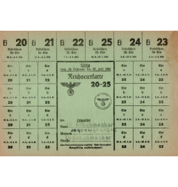 *Carte de rationnement - Oeufs*