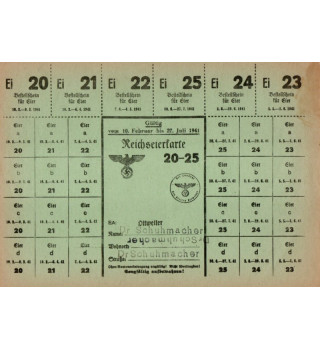 *Carte de rationnement - Oeufs*