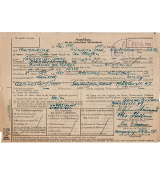 *Inscription registre police*