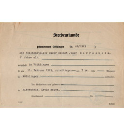 *Saarland Sterbeurkunde -...