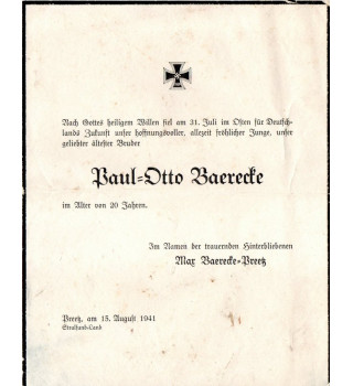 *Nachruf auf einen deutschen Soldaten*