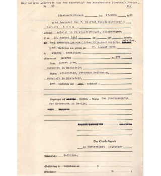 *Sterbeurkunde - LW *