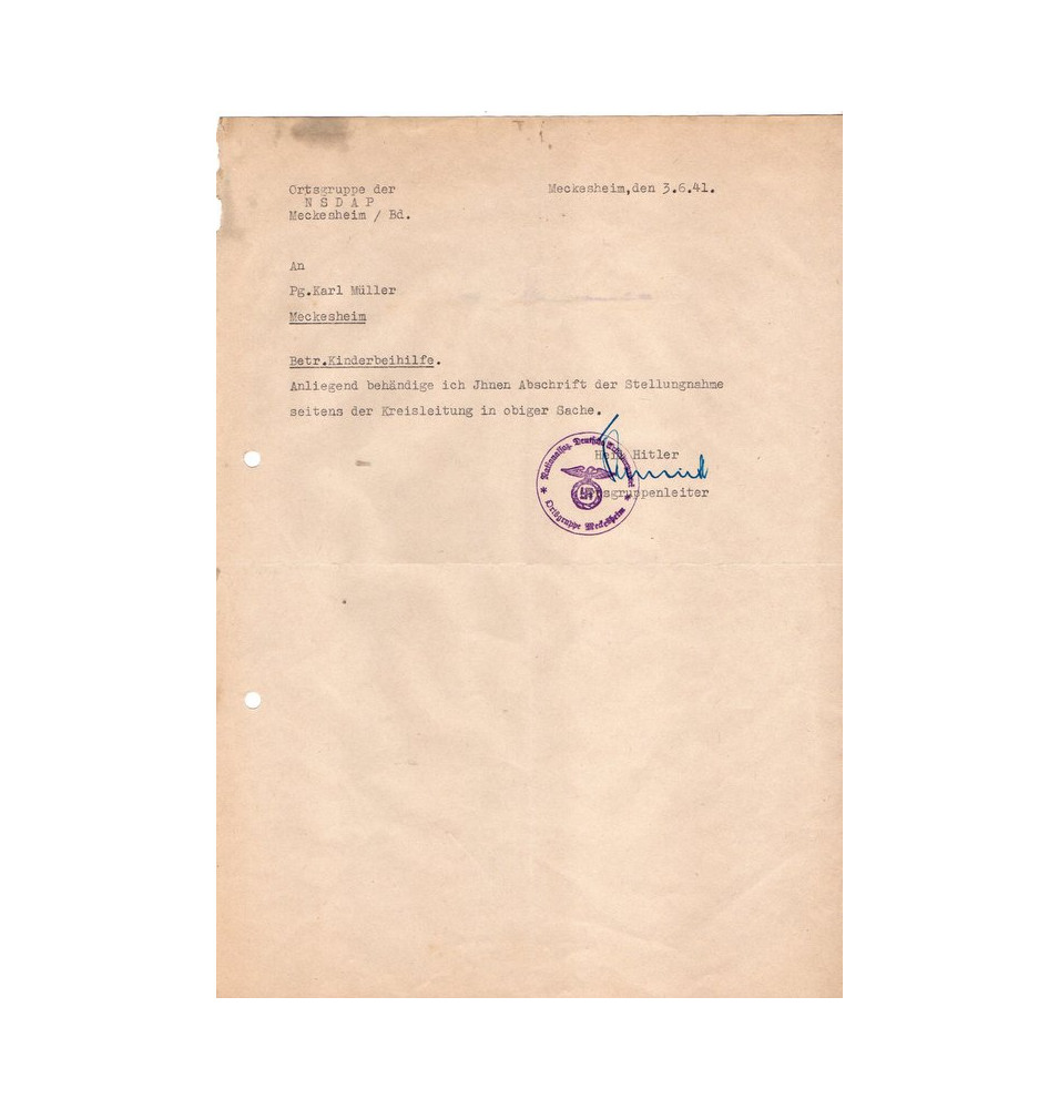 *NSDAP . Meckesheim*