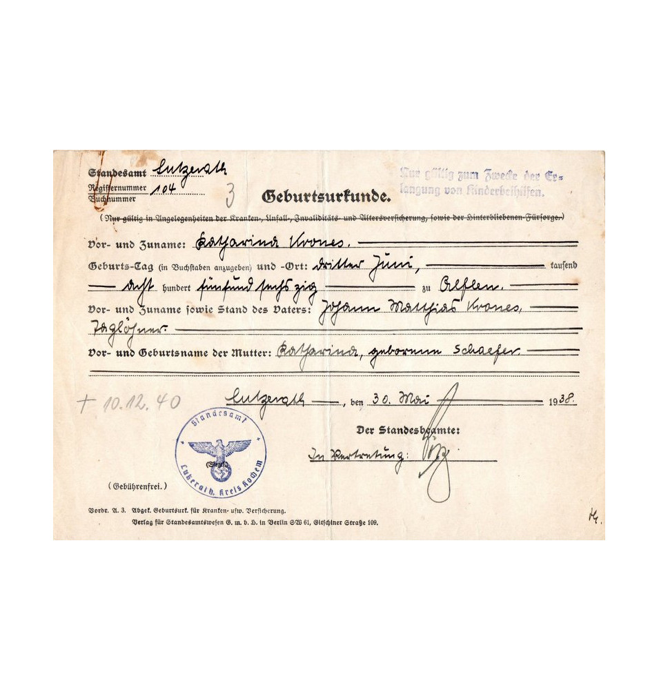 *Certificat de décès*