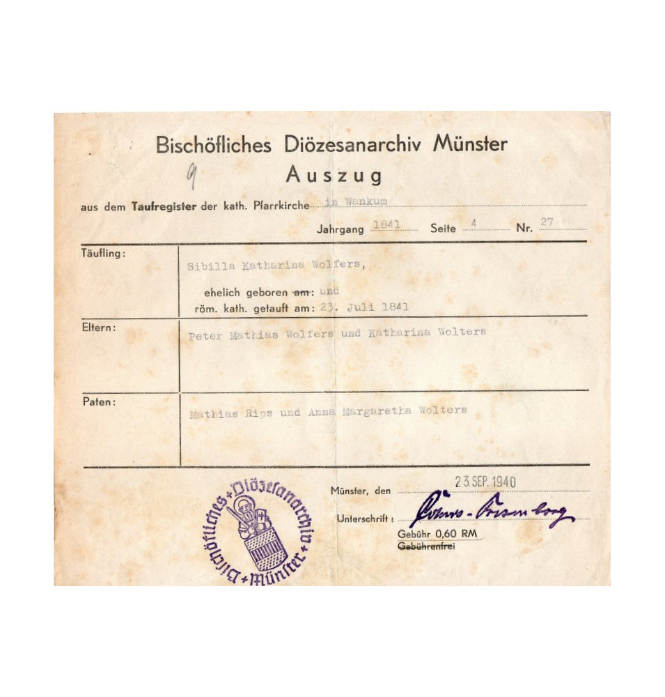 *Archive - Diocèse de Münster*