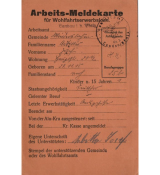 *Arbeits -Meldekarte*