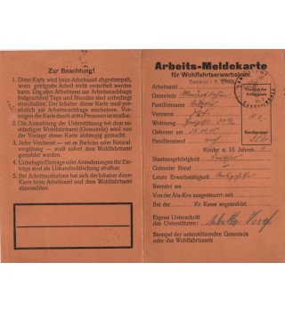 *Carte d'enregistrement - Aide sociale *