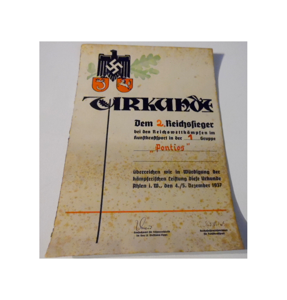 *Sporturkunde - Reichswettkämpfen*