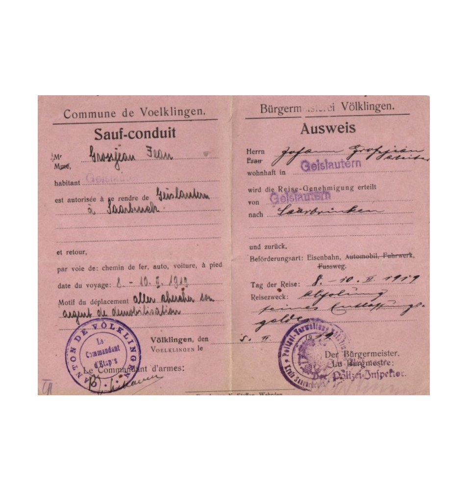 *Sauf - Conduit - Zone occupée*