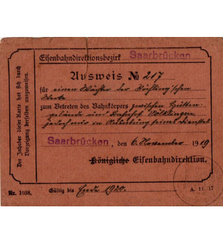 *Zutrittsausweis für das Bahngelände*