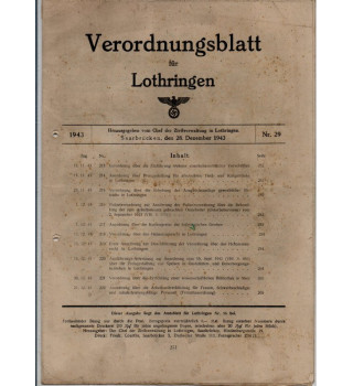 *Verordnugsblatt für Lothringen - Nr29*