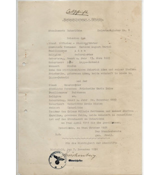 * Konvolut von 9 Dokumenten - Adam*