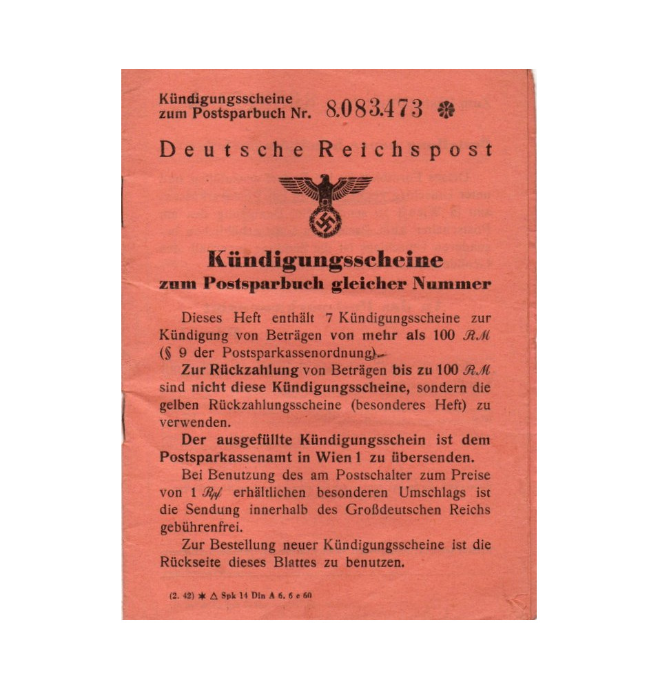 *Livret de la Reichspost*