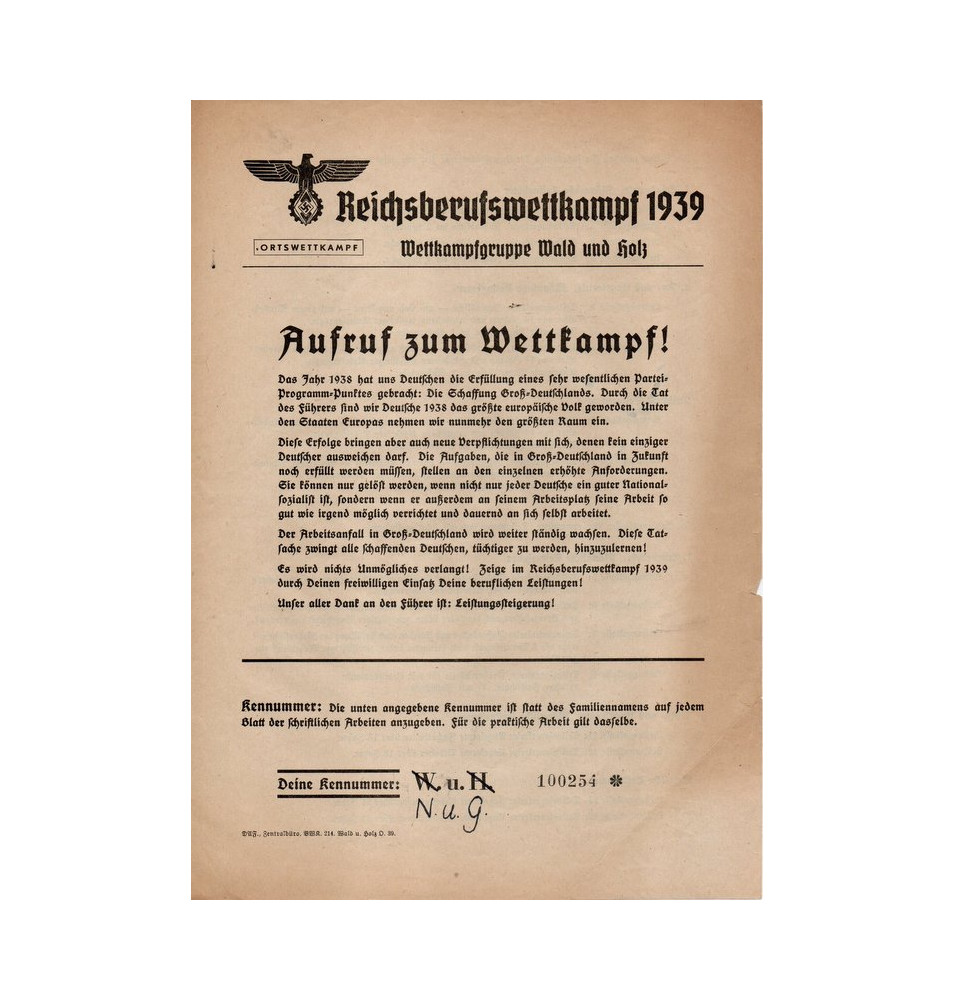*Reichsberufswettkampf 1939*
