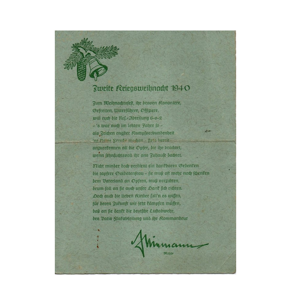 *Zweite Kriegsweihnacht 1940*