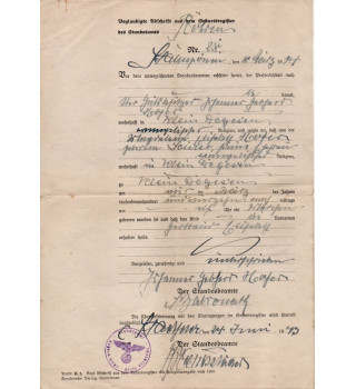 *Beglaubigte Abschrift des Geburtenregister*