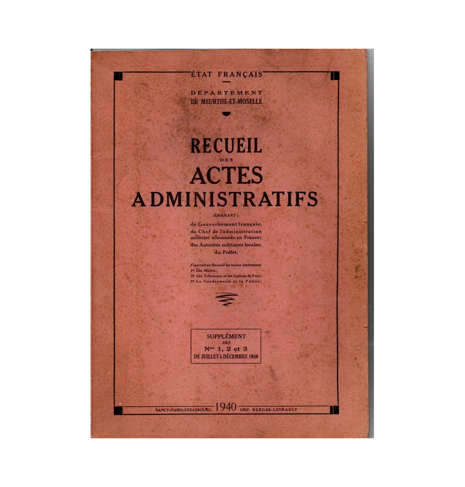 *Recueil administratifs*