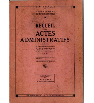 *Recueil administratifs*