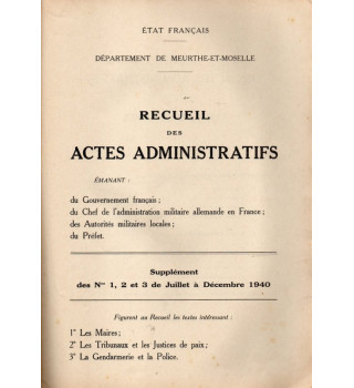 *Recueil administratifs*
