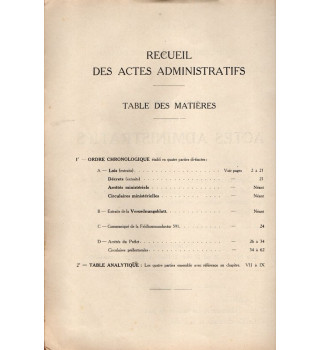*Recueil administratifs*