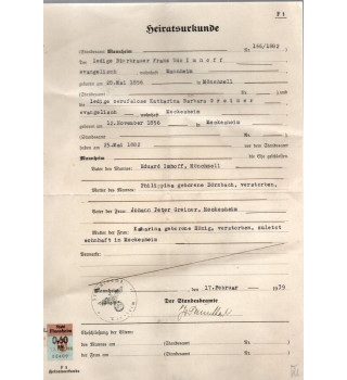 *Heiratsurkunde*