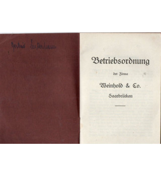 *Betriebsordnung - Saarland 1938*