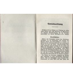 *Betriebsordnung - Saarland 1938*