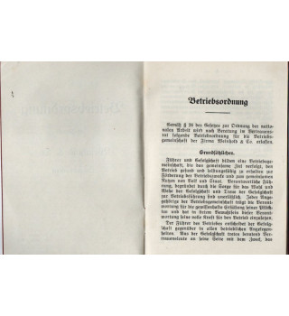 *Betriebsordnung - Saarland 1938*