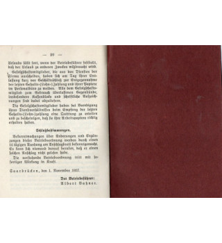 *Betriebsordnung - Saarland 1938*