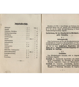 *Règlementation tarifaire - Sarre 1938*