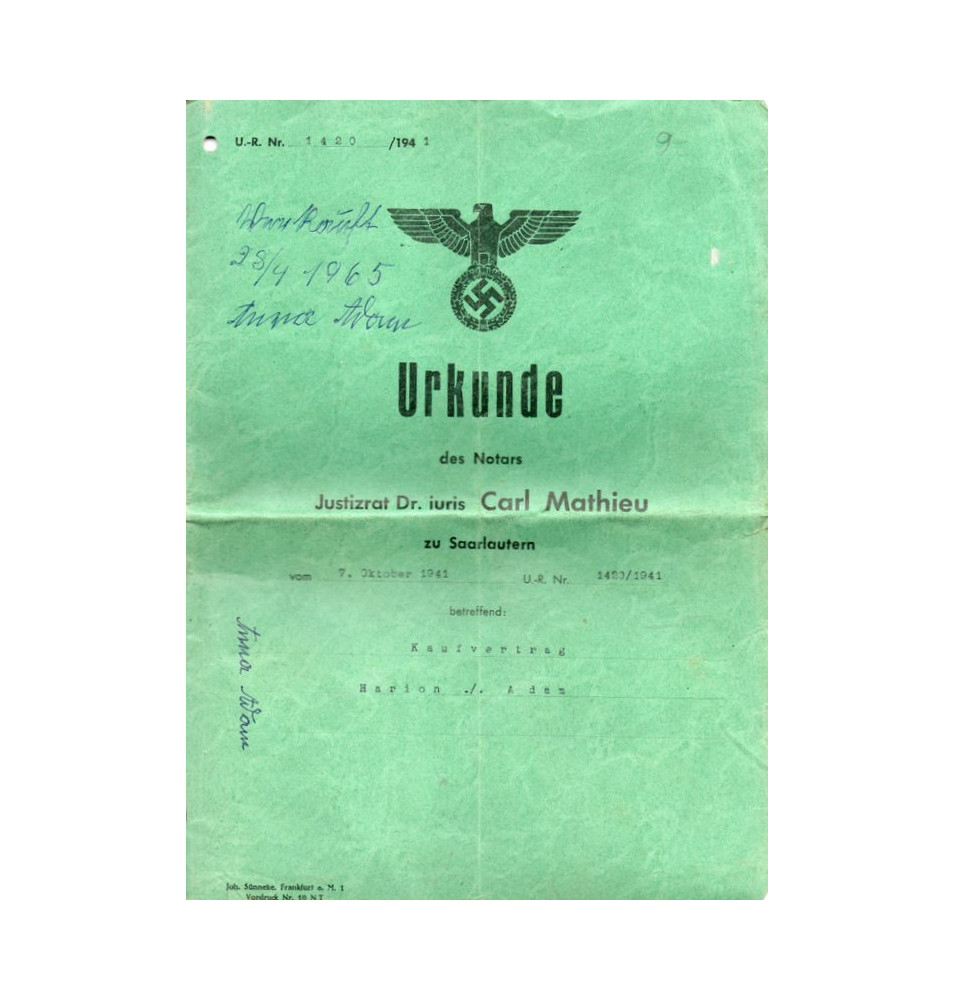 *Acte notarié - 1941*
