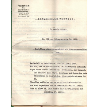 *Acte notarié - 1939*