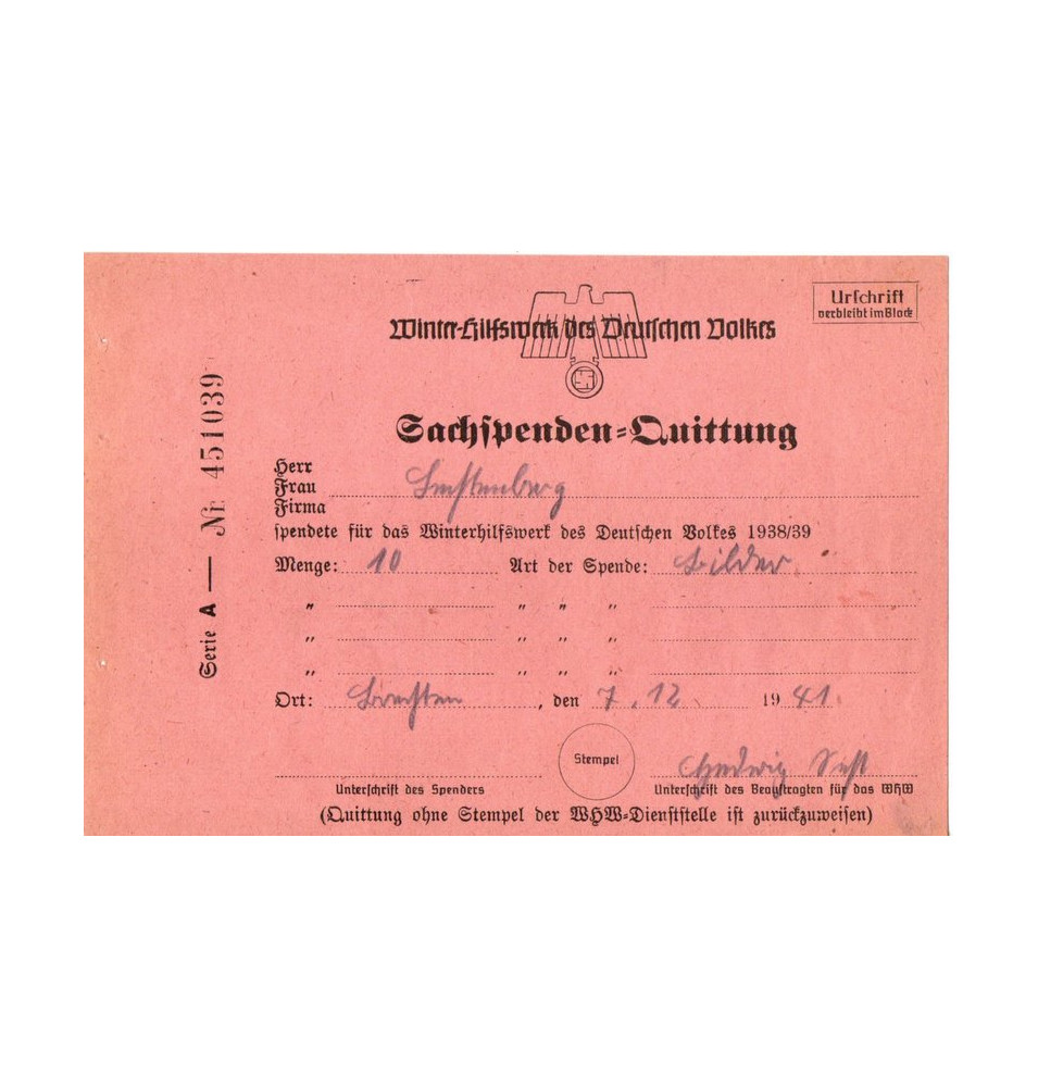 *Winterhilfswerk - 1941*