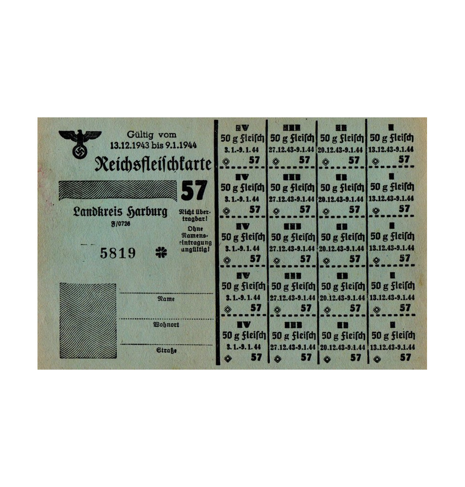 *Carte de rationnement - 1944*