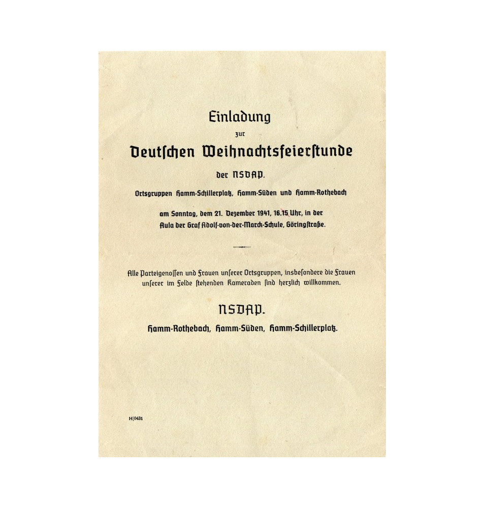 *Einladung einer lokalen NSDAP-Gruppe*