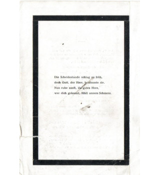 * Todesanzeige für einen deutschen Soldaten*