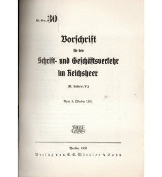 *Vorschriften im Heer*