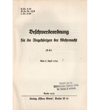 *Beschwerdeordnung - Wehrmacht*