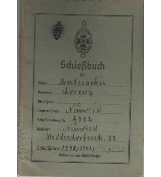 *Schießbuch mit silber Abzeichen NSKOV*